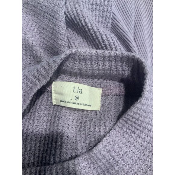 t. La Anthropologie Light Purple Waffle Knit Mock Neck Shirt, Size Small - Picture 8 of 8